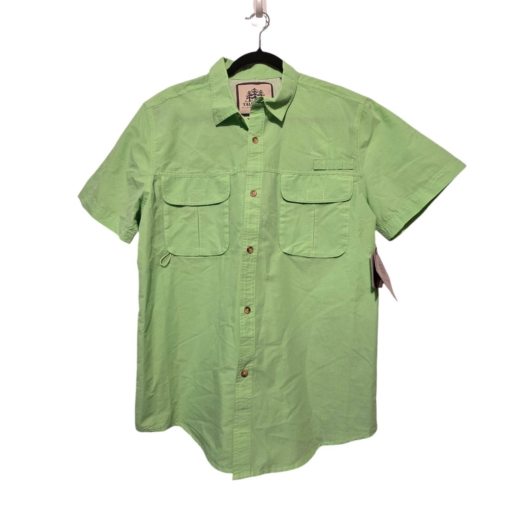 Tallwoods Camp Shirt Mens LG Green Vented Outdoor Fishing Hiking Gorpcore NWT